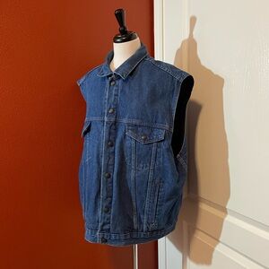 Authentic NRA‎ Gear Men’s Rugged Blue Concealed Carry Denim Snap Up Work Vest